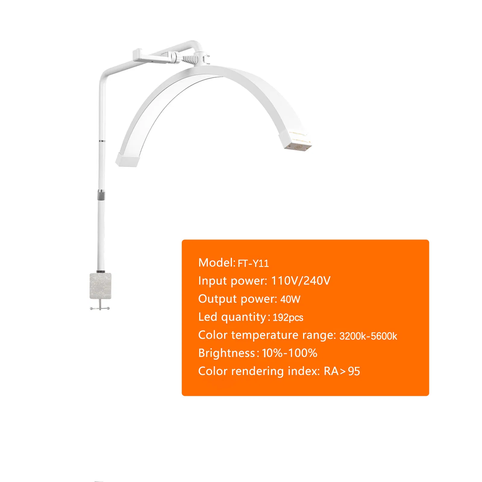 , Adjustable Half Moon Nail Desk UV Lamp with Diamond for Nail Beauty