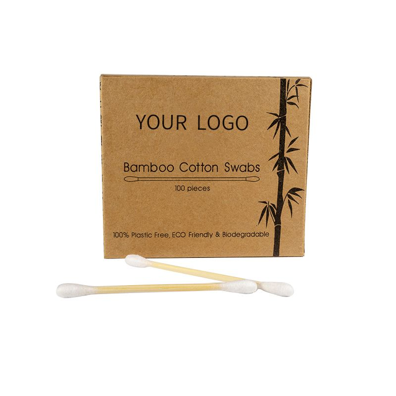 Customized 100PCS Cotton Bamboo Ear Buds Q-Tips Swabs