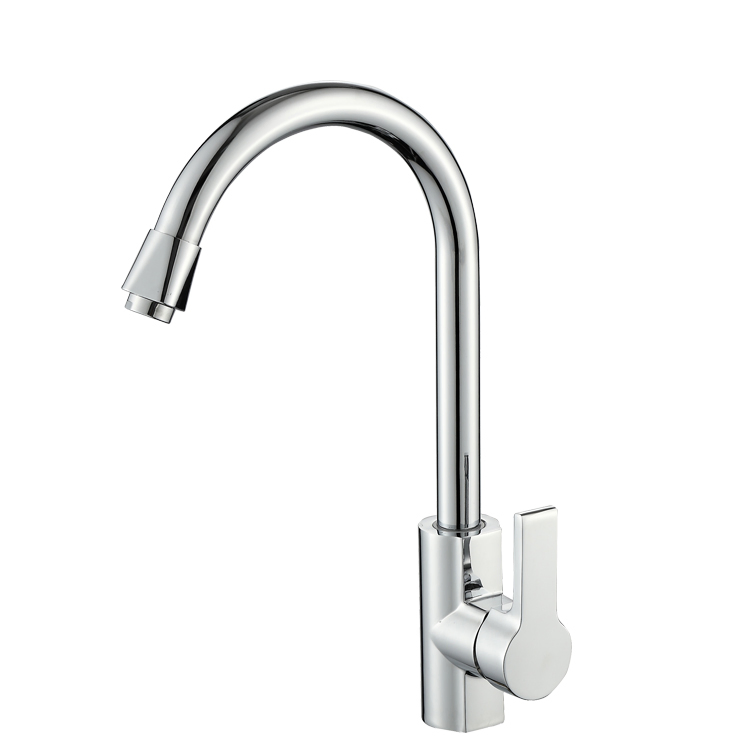 Смеситель для кухни однорычажный, хромированный