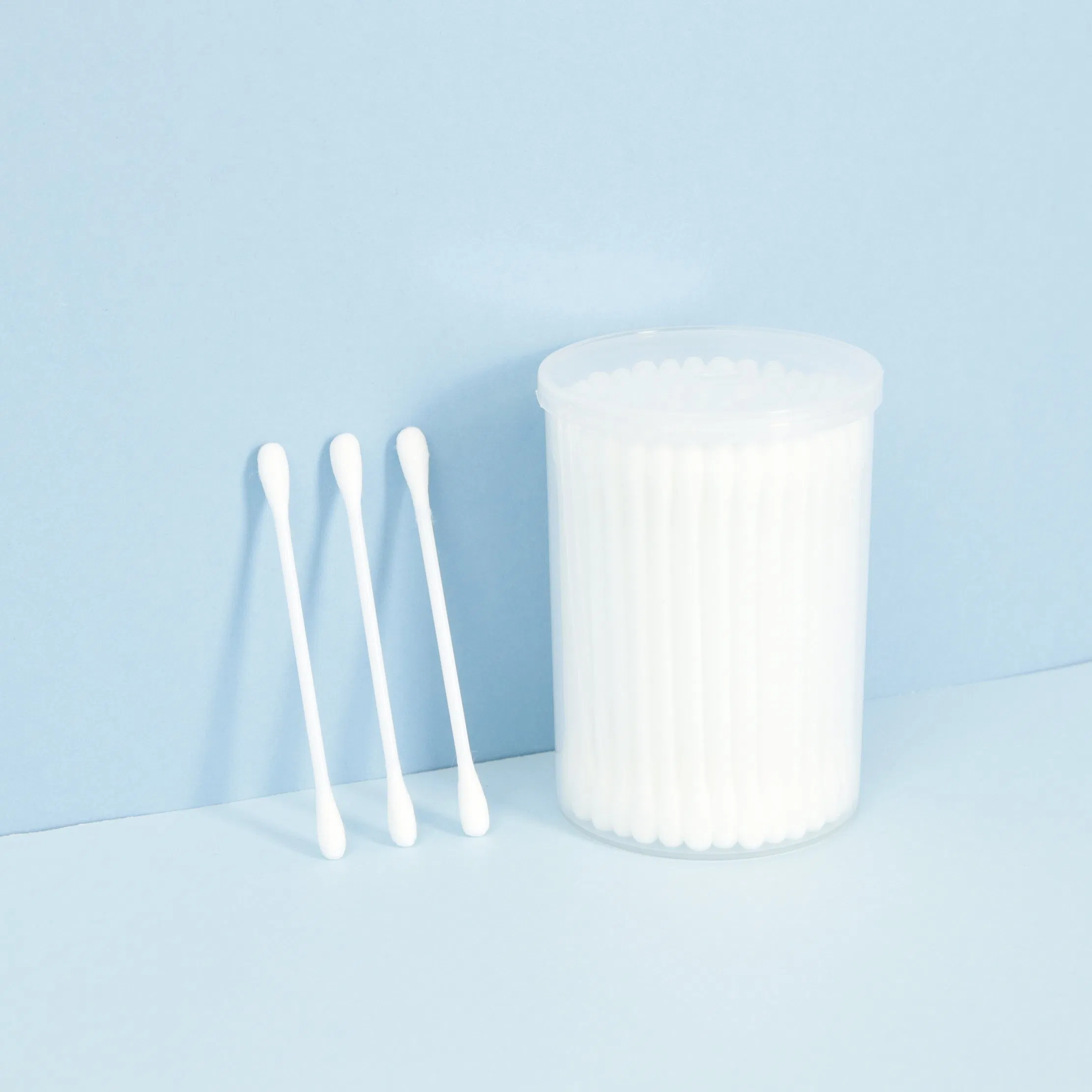 100PCS Round Head Plastic Stick Cotton Buds for Effective Ear Cleaning and Personal Care