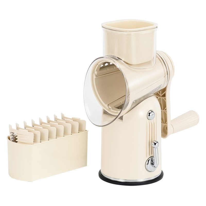 5 in 1 Hand Crank Food Chopper Rotary Grater with Interchangeable Blades