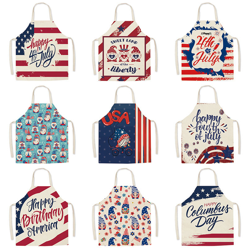 New York Fashion Cute Kitchen Apron Cooking Adjustable Custom Logo Cheap Women Child Work Christmas Cotton Apron