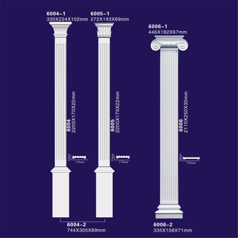 Lightweight European Polyurethane Columns / Roman Pillars for Wall / Ceiling
