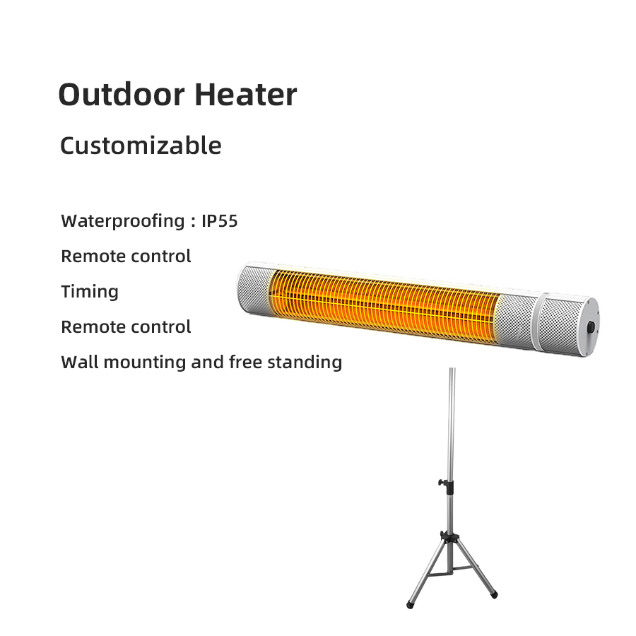 Energy Efficient 2000W Infrared Outdoor Heater IP55 Waterproof CE Certified