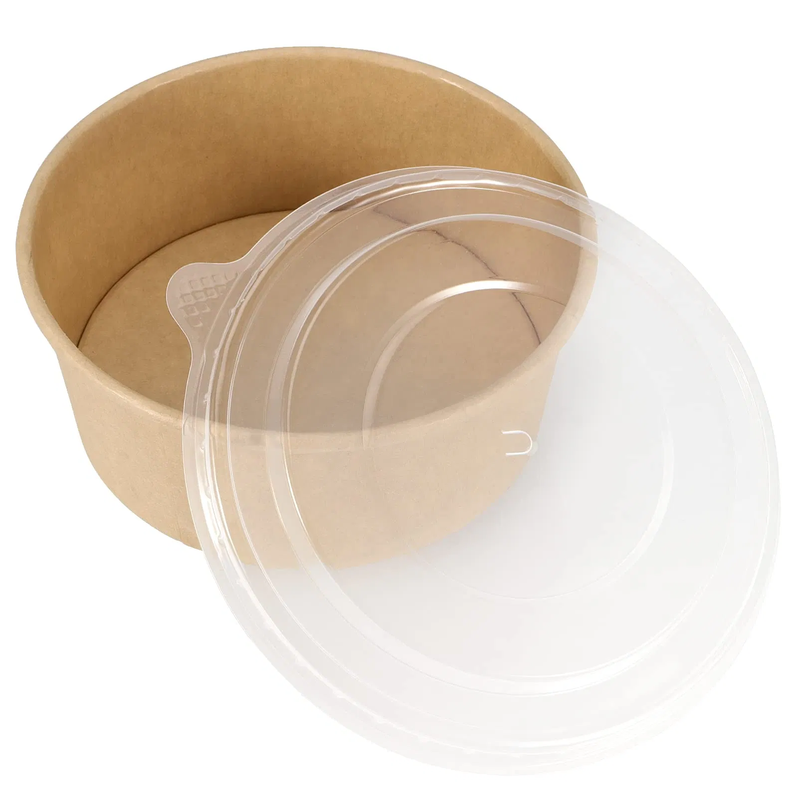 Wholesale Custom Disposable Round Shape Kraft Paper Salad Bowl Take Away Food Paper Bowl with Lids
