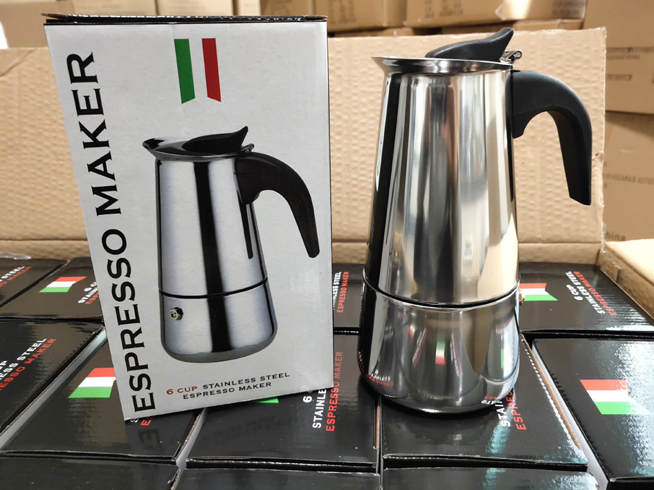 Hot Wholesale Portable Stainless Steel Italian Espresso Coffee Maker