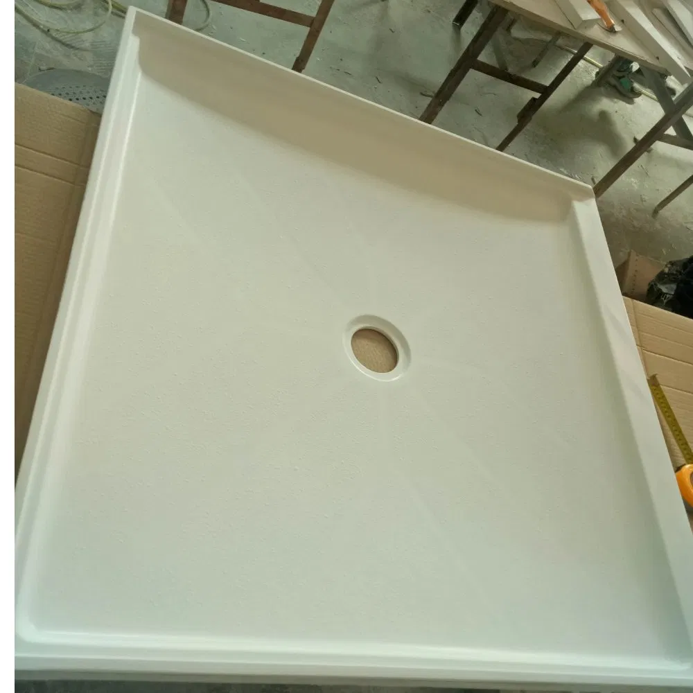 Cast Marble Cultured Marble Shower Base 38X38 Small Shower Pan for Hotel Apartment Projects