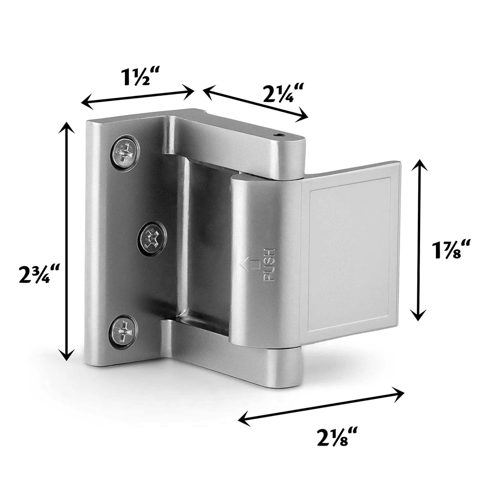 Home Security Door Lock for Inward Swinging Door, Door Reinforcement Lock with 8 Screws