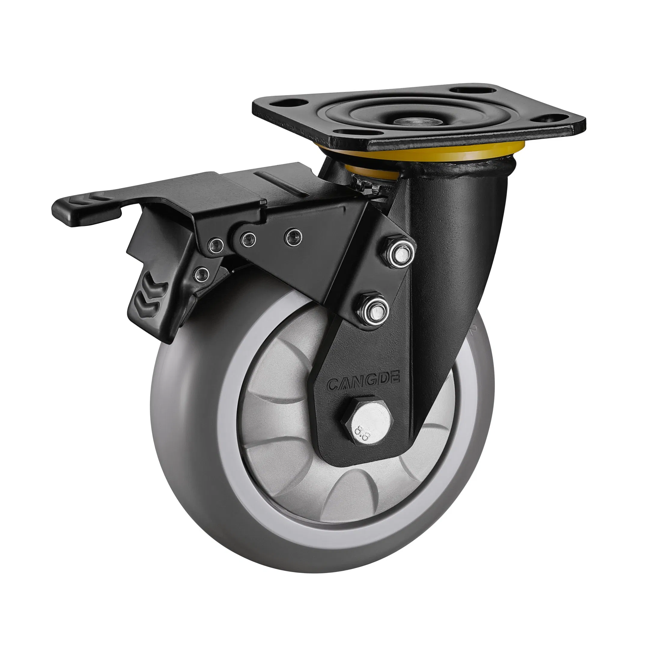 4/5/6/8 Inches Heavy Duty Stainless Steel Black TPR Caster Wheels