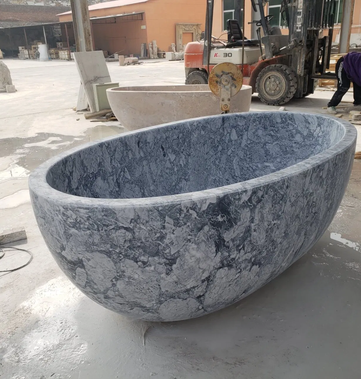 Factory Price Hand Carved High Polishing Natural Stone Bathtub Marble Bath Tubs Freestanding (SYBT-022)