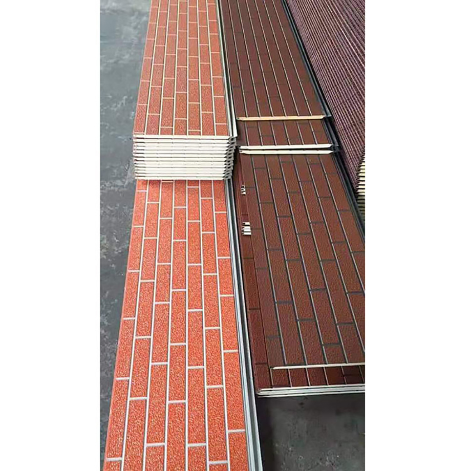 Noise Reduction Carved Metal Plate Outer Covering Wall Board PU Insulated Cladding Panel for Home House Decoration