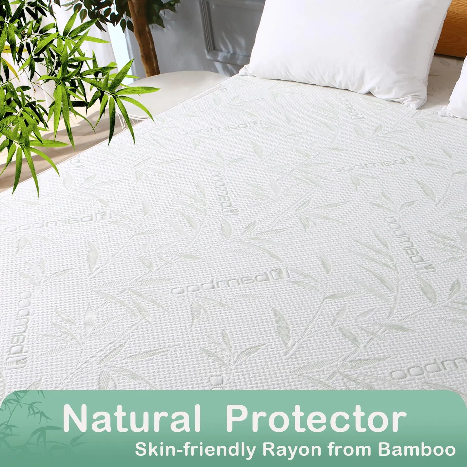 Printed Bamboo Mattress Protector Waterproof Mattress Cover