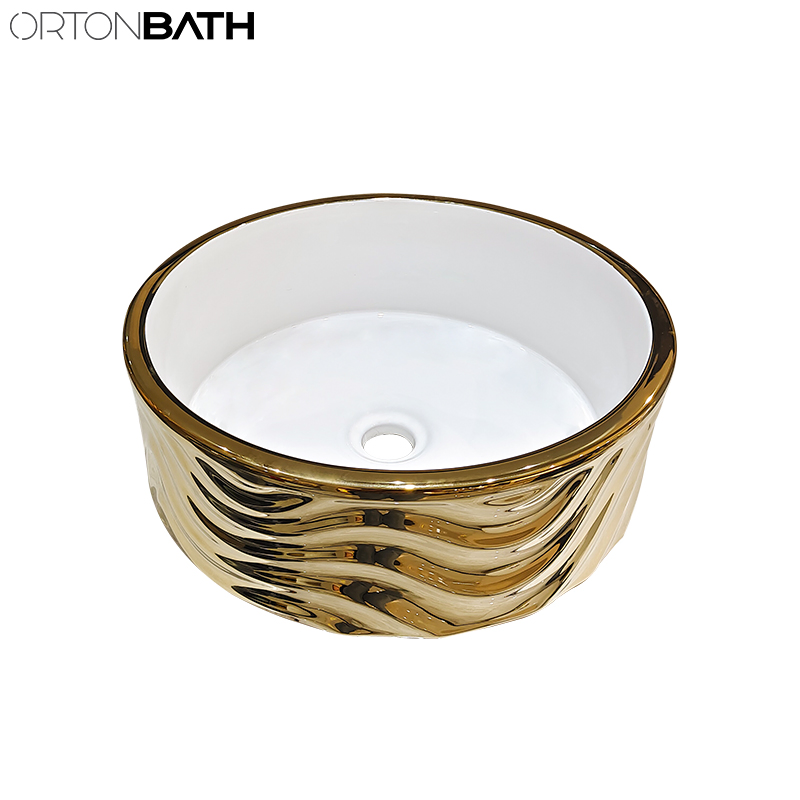 Раковина Ortonbath прямоугольная с золотой кромкой