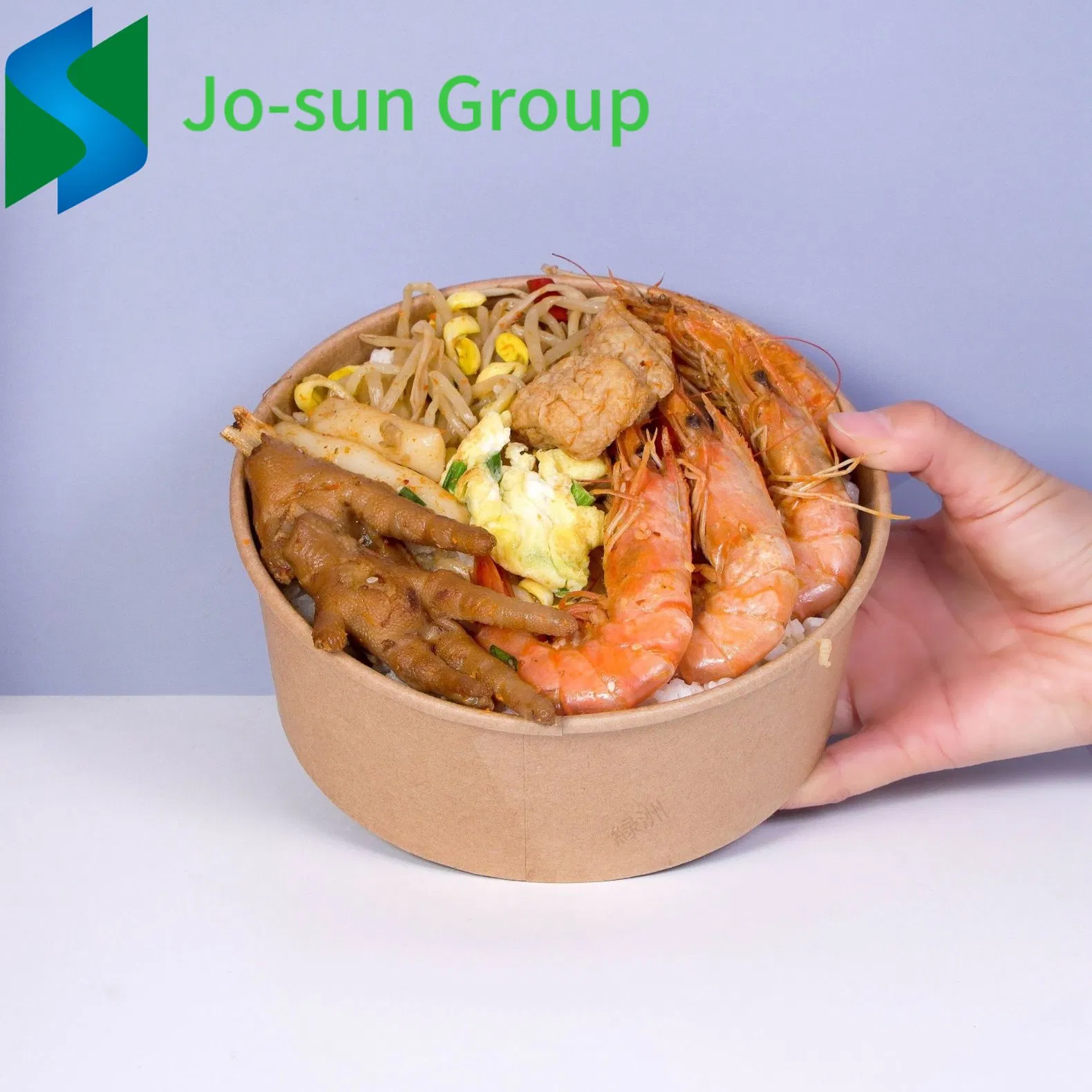 Jo-Sun Recyclable Kraft Paper Salad Bowls Biodegradable Salad Packaging Bowl
