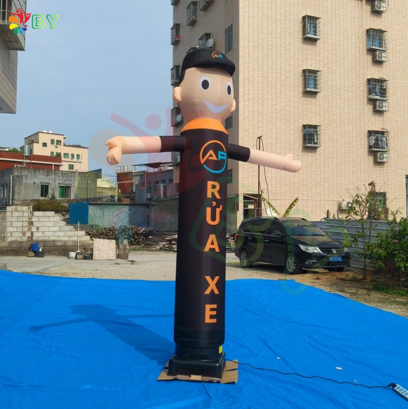 3m Wacky Inflatable Tube Man Air Dancers Outdoor Advertising Waving Hands Kung Fu Boy Sky Dancer Without Blower