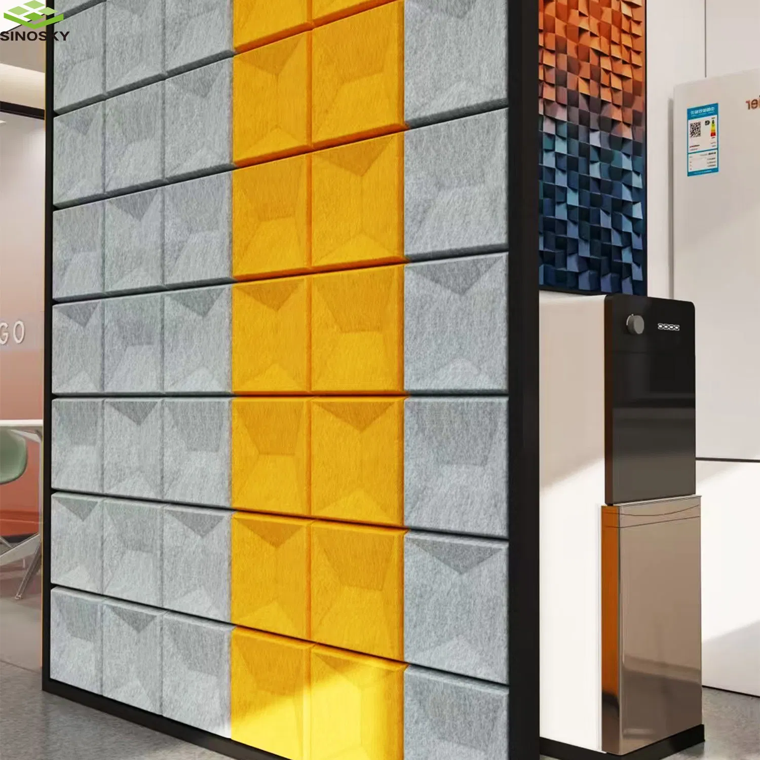 Impact Resistant Soundproof 3D Pet Fiber Panel for KTV Sofa/Decorative Wall