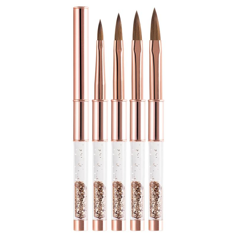 100% Kolinsky Rose Gold Liquid Metal Acrylic Nails Art Brush