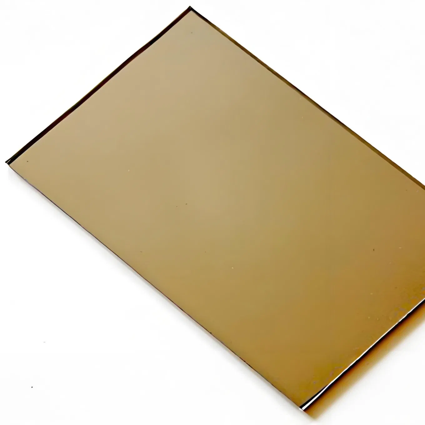 Industrial Exterior Building 6mm Golden Yellow Reflective Glass for Outdoor/Bathroom/Curtain Wall Dark Brown Decoration