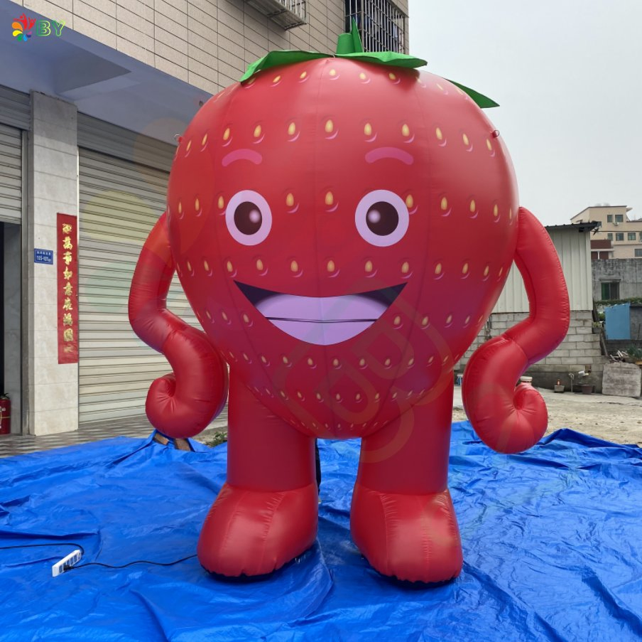 Customized Large Inflatable Fruit Pear Watermelon Peach Mango Pineapple Strawberry Rooftop Ground Balloon