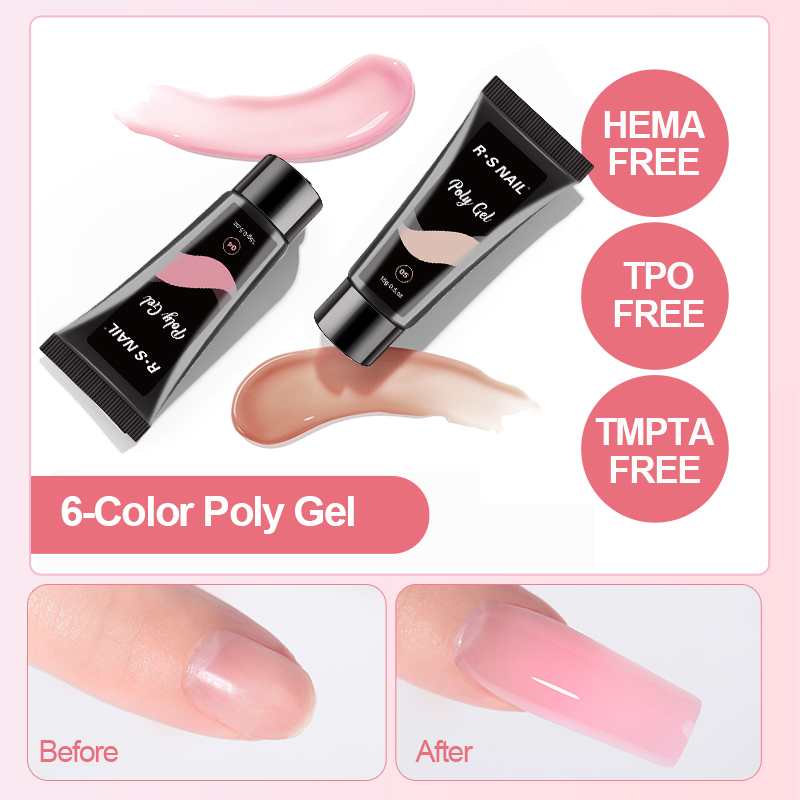 R S Nail Wholesale 15g Hema Free Clear Jelly Color Solid Builder Nail Acrylic Extension Poly Gel