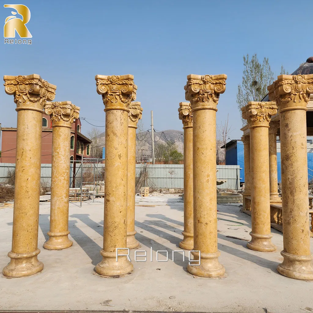 House Building Decorative Antique Marble Pillar Wholesale Natural Stone Column