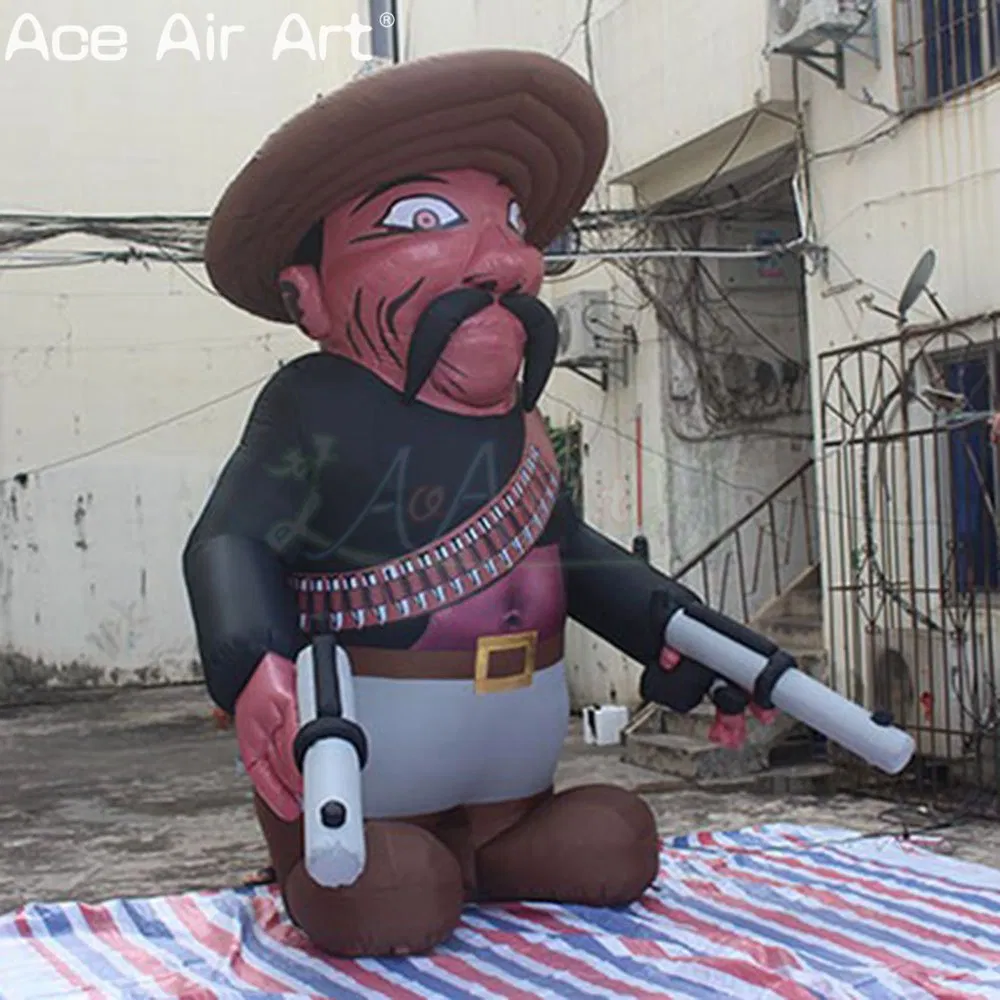 Customized Inflatable Mexican Model Outdoor Giant Inflatable Old Man Cowboy Cartoon Character Event Decoration
