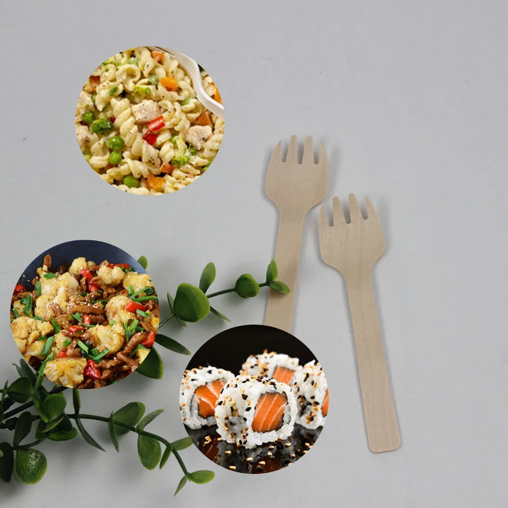 China Manufacturer 100% Natural Compostable Eco Bamboo Cutlery Sporks 104mm Disposable/Biodegradable Bamboo Spork