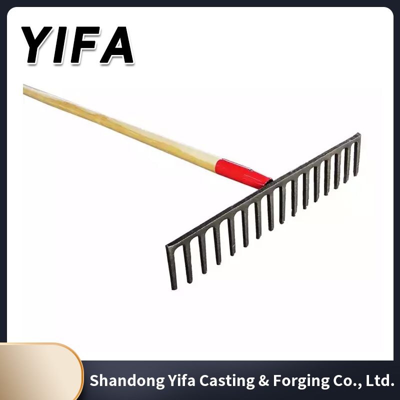 Wood Handle Garden Rake 18teeth Carbon Steel Rakes Grass Leaf Rake Gardening