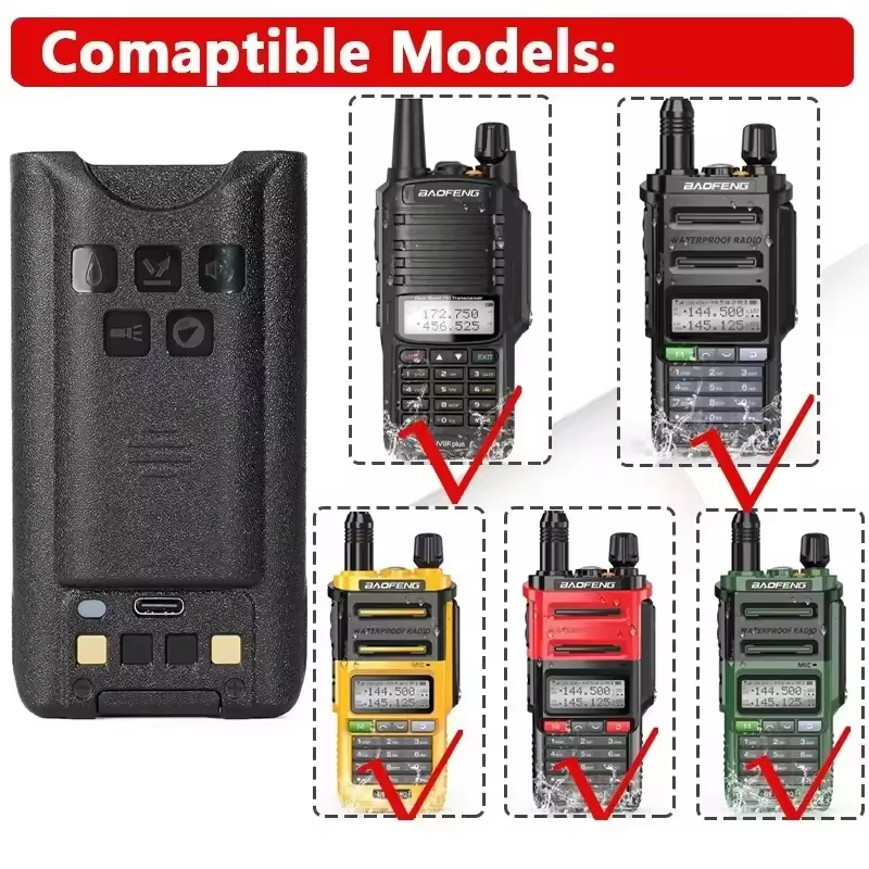 Аккумулятор Baofeng UV-9R PRO с зарядкой Type-C