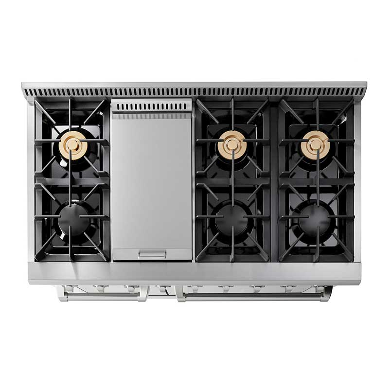 48 Inch 6 Burner Griddle Freestanding Gas Range Stove with CSA (HRG4808U)