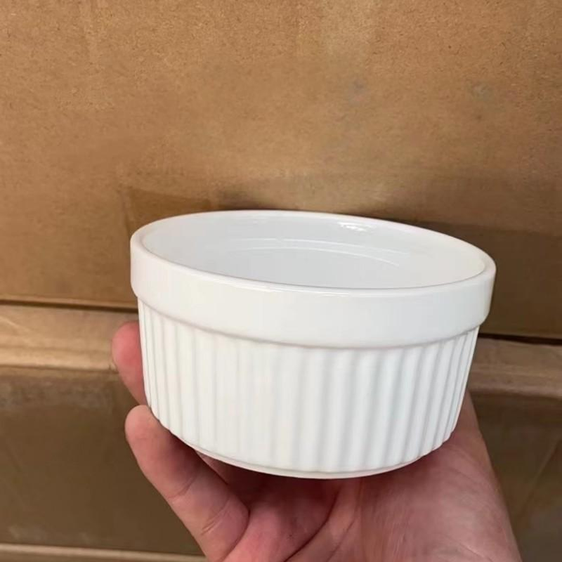 3"3.5"4"Saucer Soup Bowl Plate Round Shape Eboss White Ceramic Porcelain Tableware