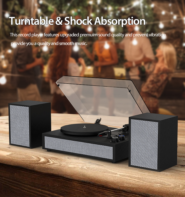 Портативный проигрыватель винила с Bluetooth и колонками