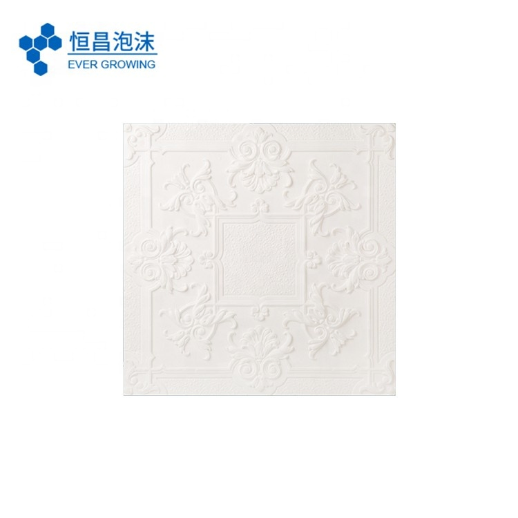 Magnificent Embossed Flower Design Environmental Friendly Decoration Expanded Polystyrene Ceiling
