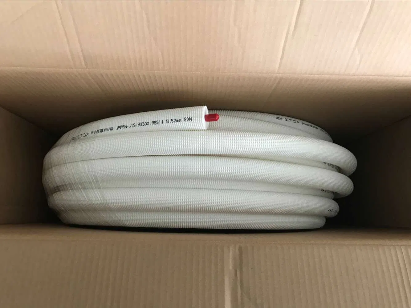 3/8"+5/8" Copper Aluminum Tube Pipe Pair Coil with Insulation and Nuts for Air Conditioner