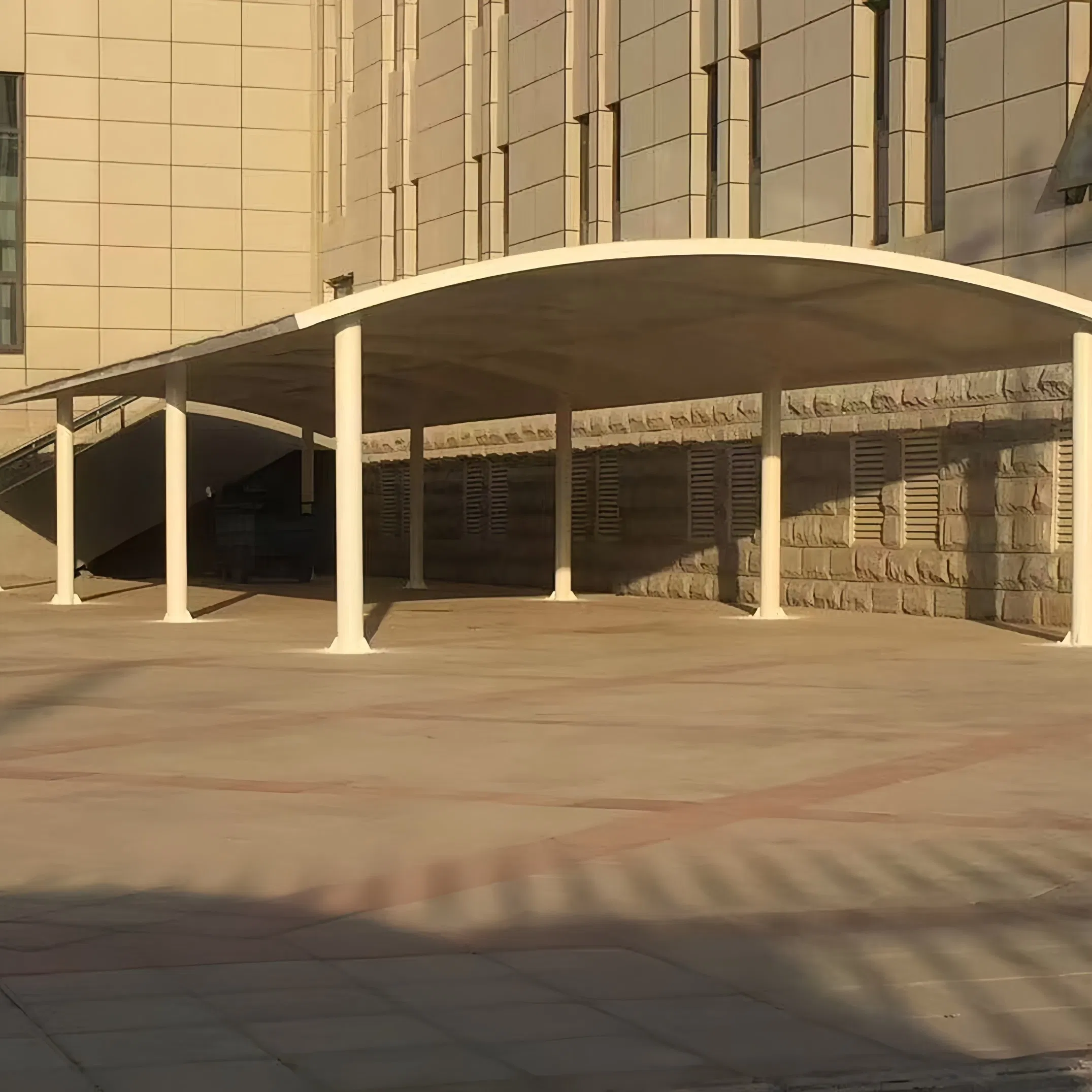 Complete System Including Gutters and LED Lights for a Fully Functional Parking Shade Carport