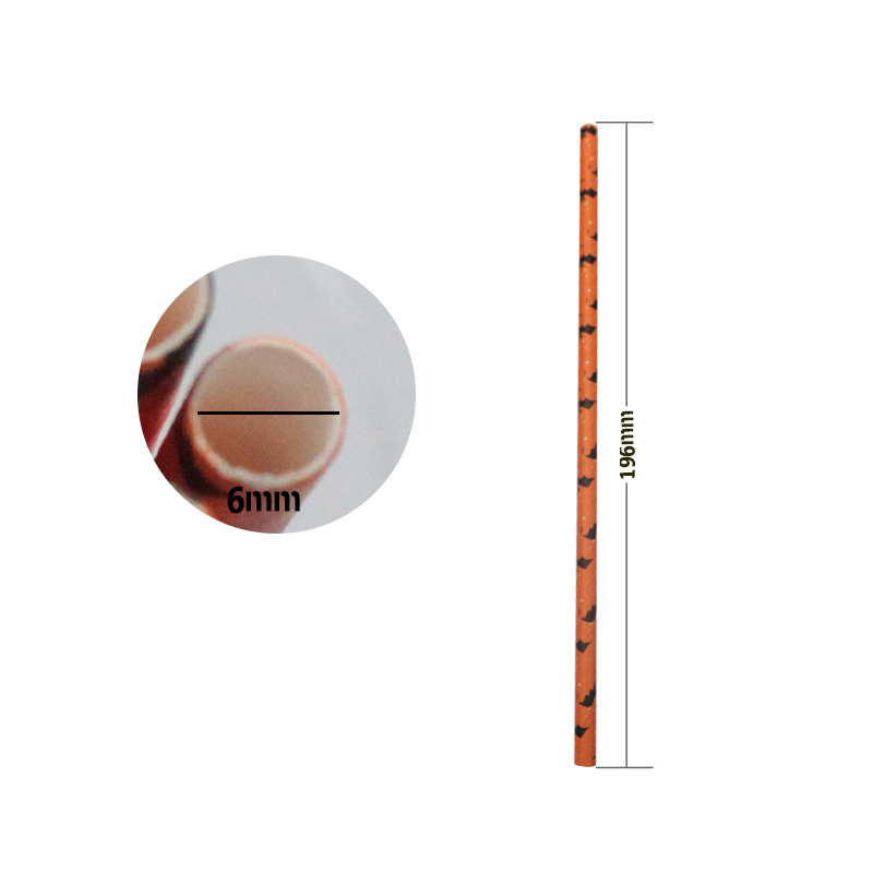 Bat Striped Paper Drinking Straws for Halloween Party Decoration