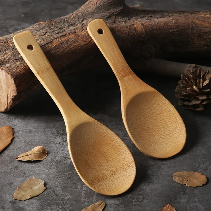Bamboo Rice Service Spoon Bamboo Spoon Cooking Set with Hole