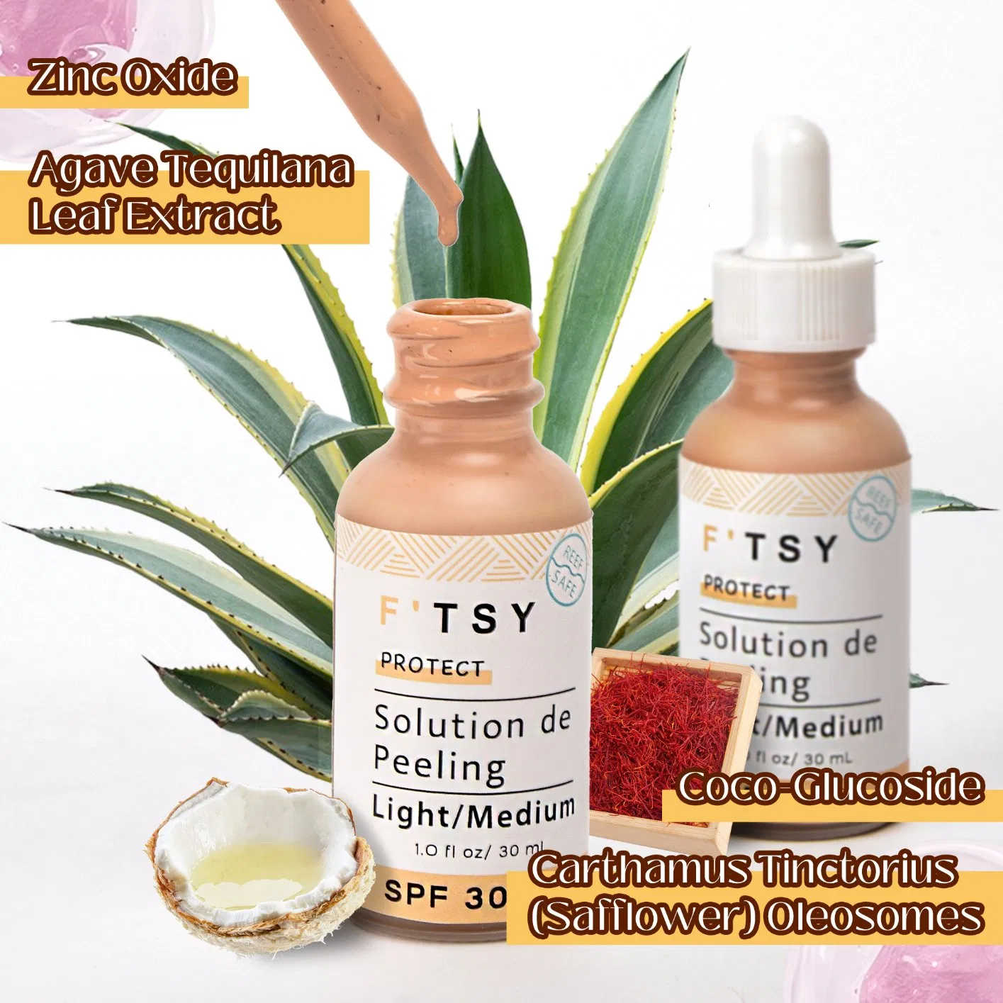 Factory Price Face Care SPF50 Hydrating Tinted Sunscreen Serum