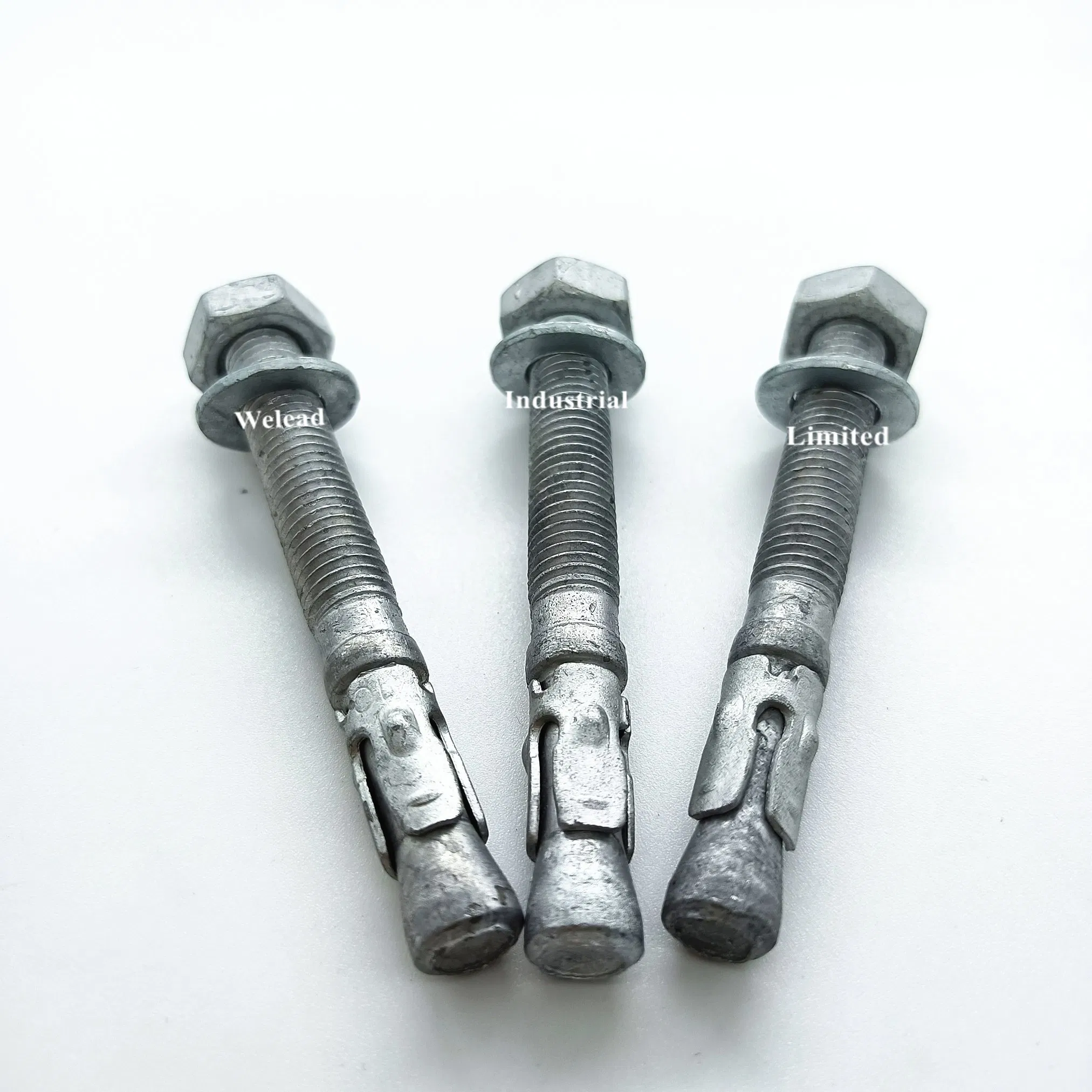 Hot Dipped-in Galvanized 10X100 Wedge Anchor Bolt for Concrete Carbon Steel Anchor Fasteners Made in China Screw Bolt for Building Material Anchor Bolt