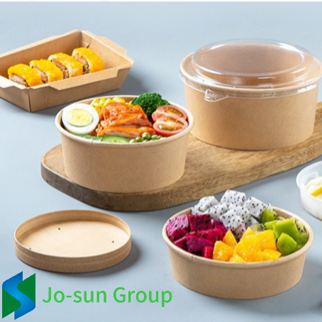 Disposable Kraft Paper Eco Disposable Brown Kraft Salad Cup Paper Bowl 500ml 700ml 1000ml 1200ml 1500ml