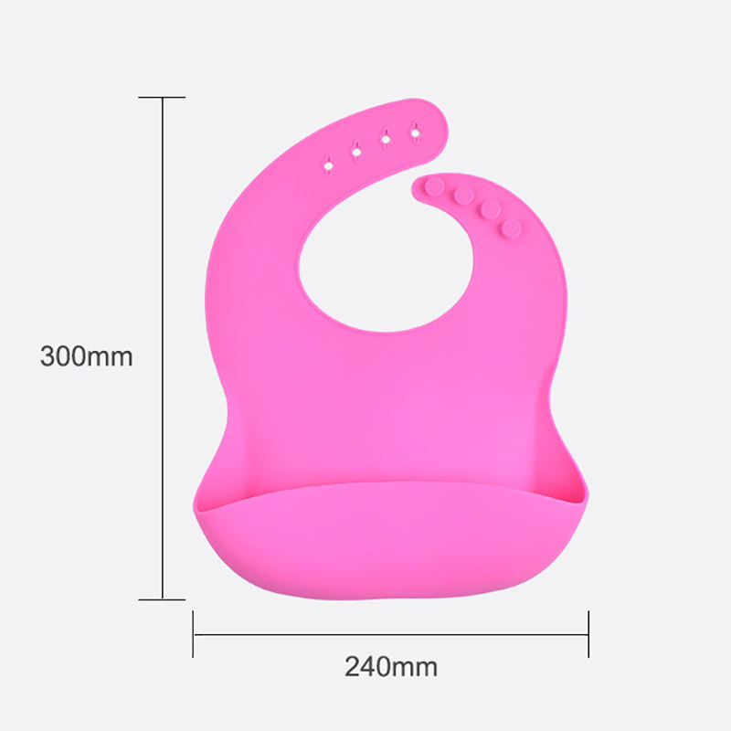 Children's Silicone Tableware 5-Piece Set with Wooden Handle, Fork Spoon, Silicone Bib, Plate, Bowl