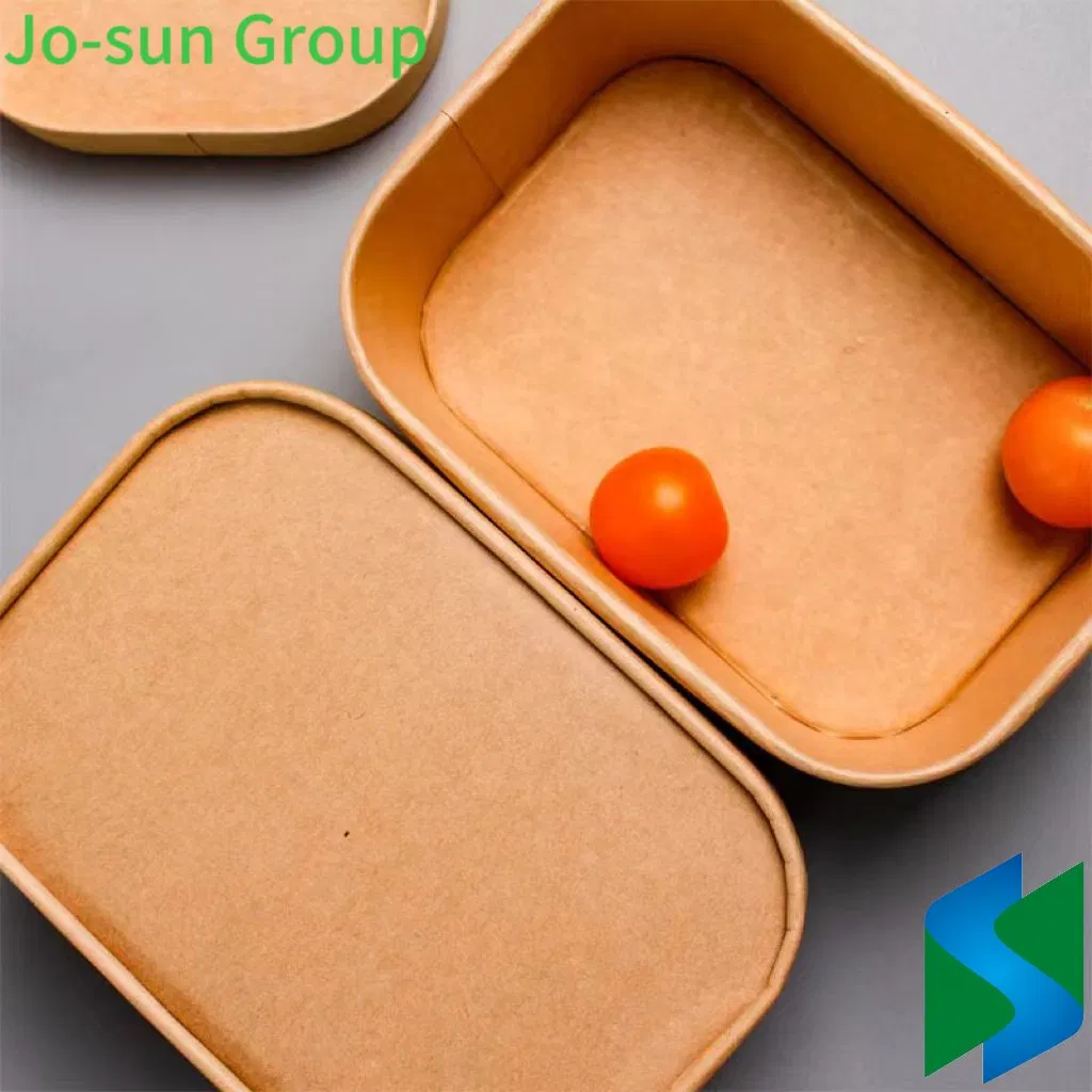 Recyclable Kraft Paper Lunch Box Rectangular Takeaway Bento Fast Food Packing Box Thickened Salad Eco-Friendly Bowl