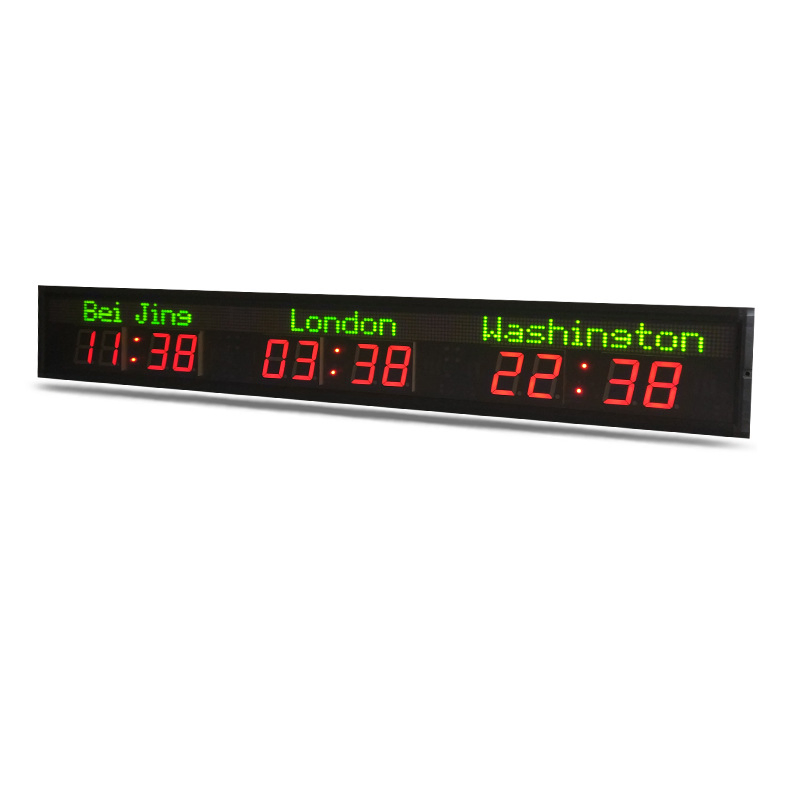 2.3 Inch World Time and Date Converter LED Creative Simple Wall Clock