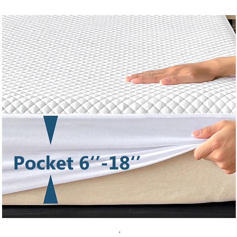 Cotton Fiber 3D Air Layer Hypoallergenic TPU Waterproof Mattress Protector Cover Bed Sheet