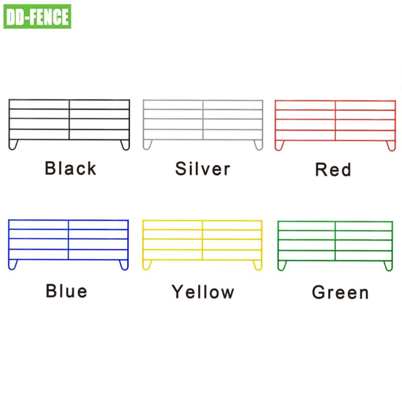 Cheap Metal Outdoor Fences Farm Fence and Gate Galvanized 12 FT 4 Rails Bulk Horse Stable Livestock Fence Panels Corral Horse Fence for Cattle Sheep Field