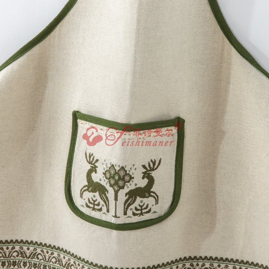 Thickened Cotton Hemp Washed Coffee Barber Shop Apron Kitchen Gardening Working Apron