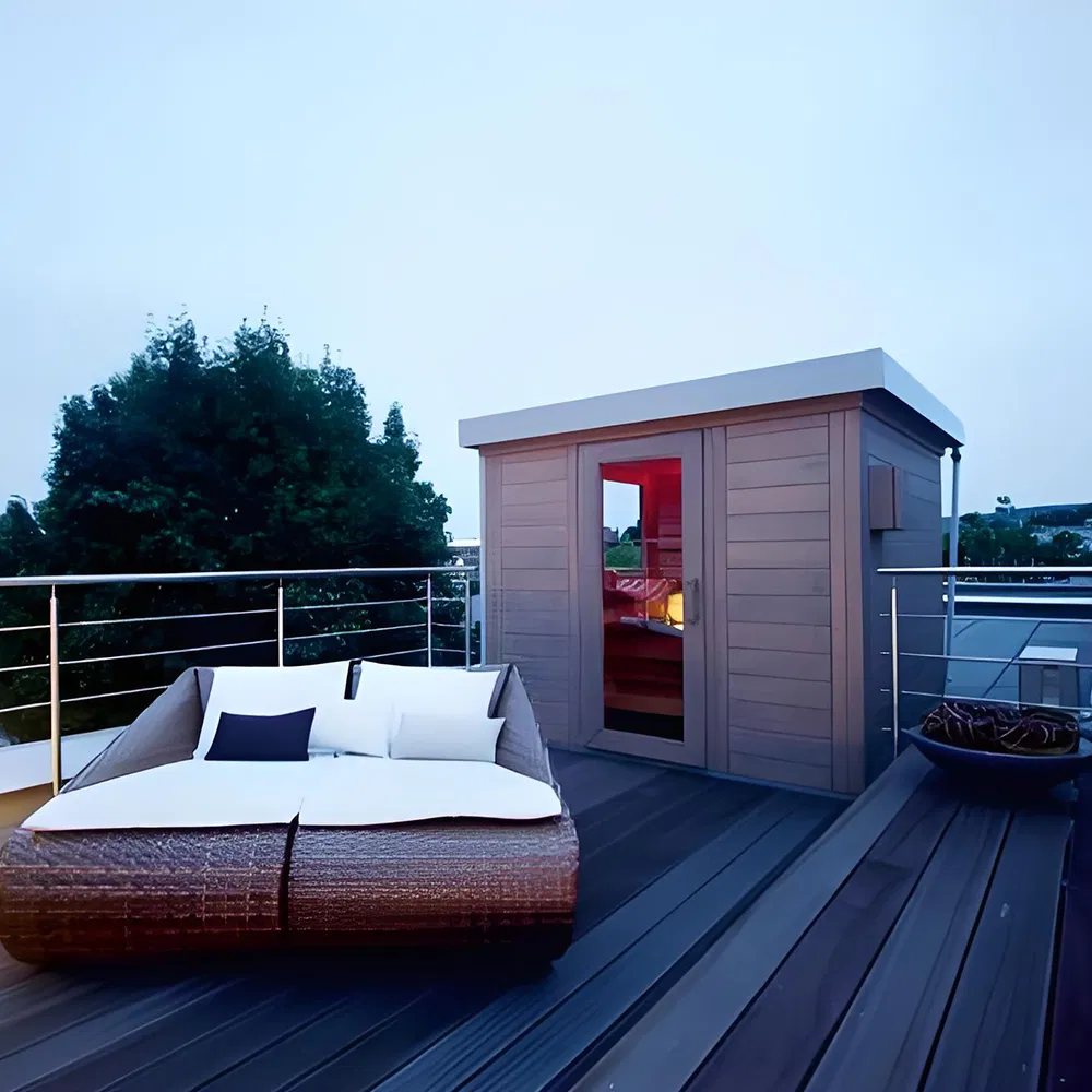 Финская сауна из массива дерева для улицы