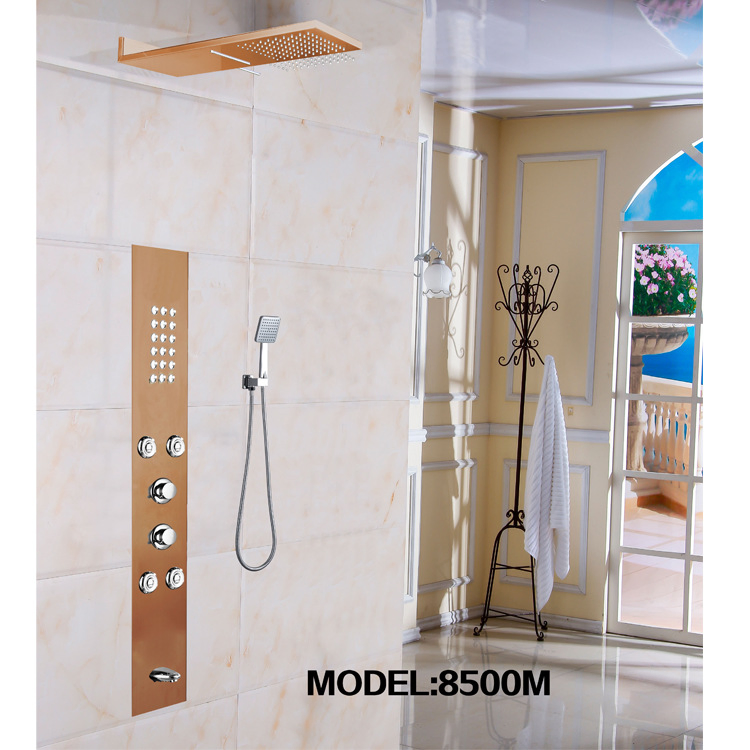 Recessed 5 Function Shower Panel with LED Light Display