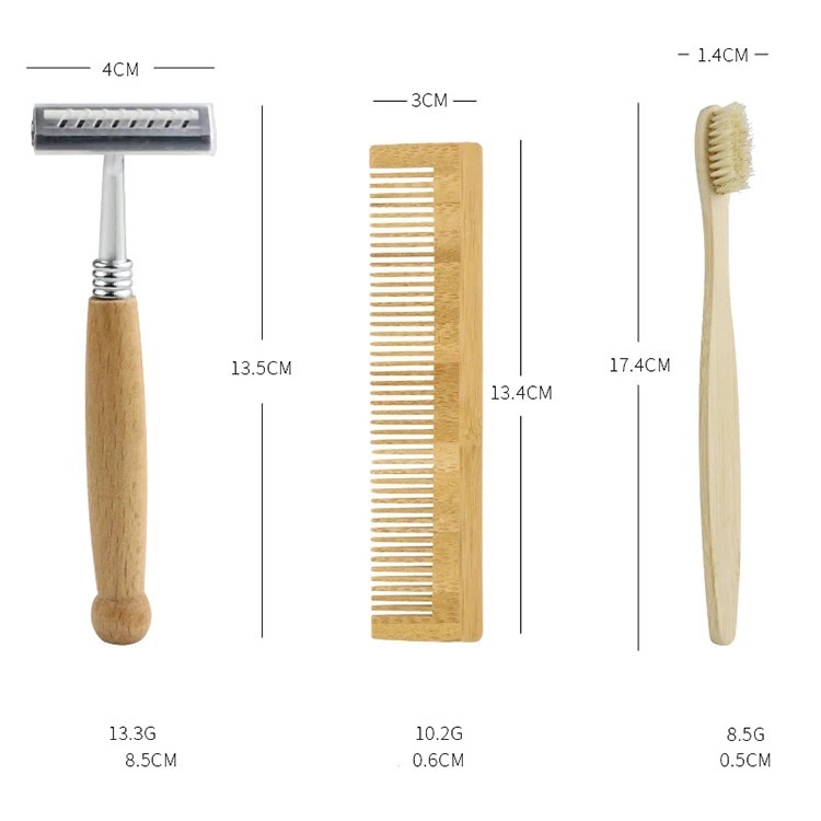 Eco Bamboo Toothbrush Wooden Comb Biodegradable Eco Friendly Hotel Amenities