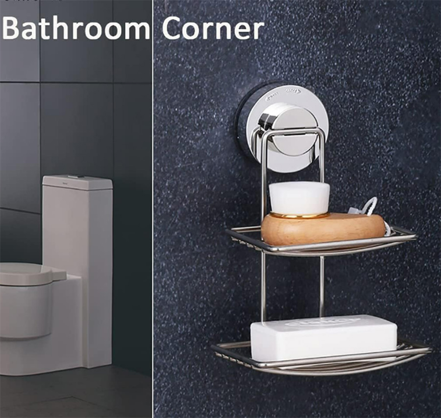 Stainless Steel Soap Holder Soap Dish for Shower with Suction Cup